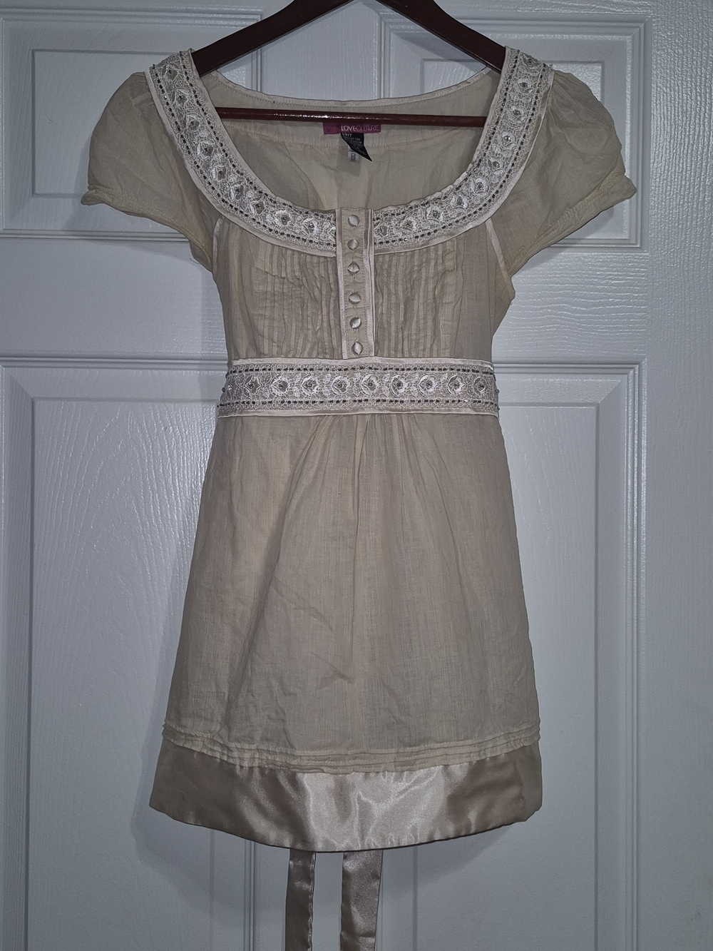 Love Couture Cream Lace-Trim Top